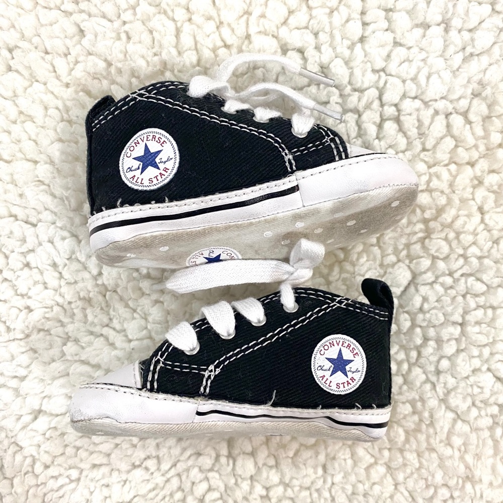Converse Black Crib Shoes sz 3